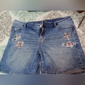Distressed Blue Denim Women's Shorts